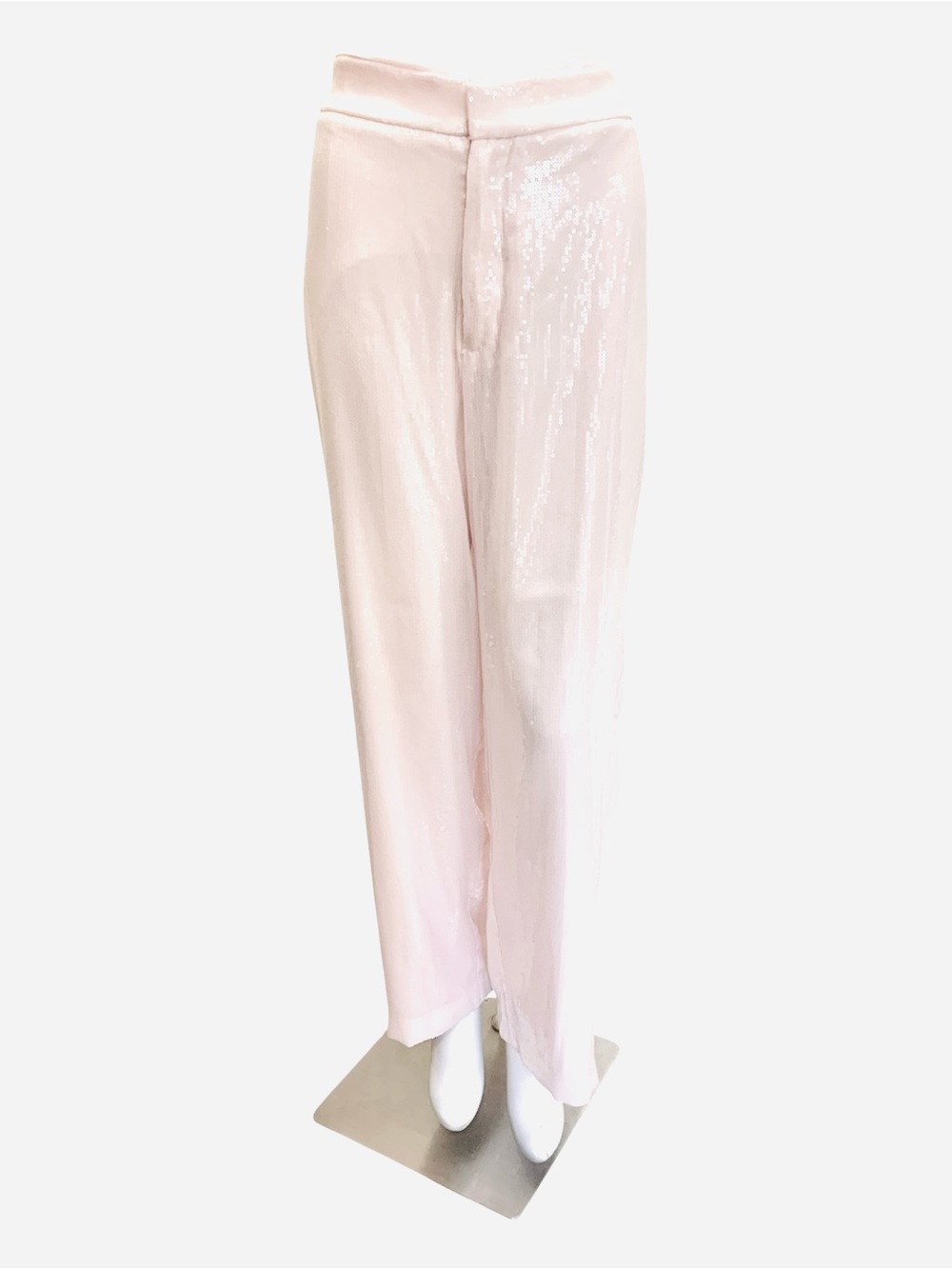 Light Pink Sequin Wide-Leg slacks ON 34th  sz 12